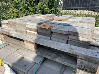 Ca. 60x Partij hardhouten planken, 27x150mm, lengte 35cm